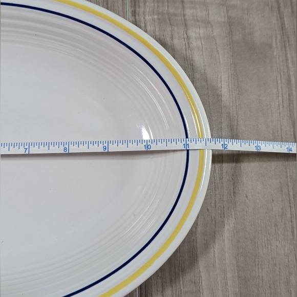 Fiestaware~White Multi Stripe Serving Platter - Picture 7 of 8